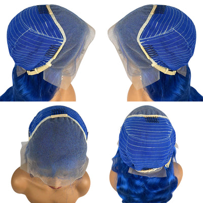 Hot Star 250% Density Customized Colored 13x6 HD Transparent Lace Front Deep Wave Human Hair Wig