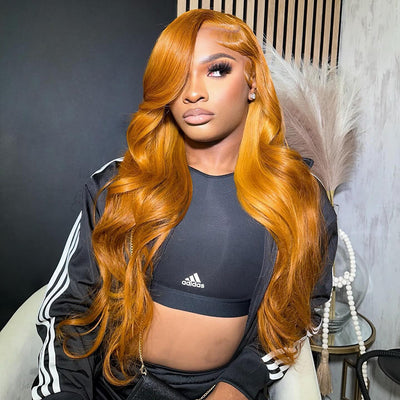 Hot Star 180% Density Customized Ginger Cuppa Colored 5x5 13x6 Lace Closure Front Wig  6x4 Ready Go Human Hair Wigs