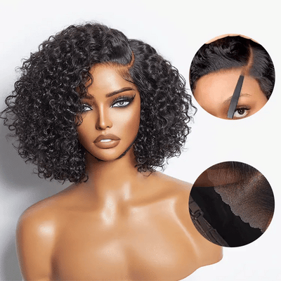Classical Short Curly 6x5 Glueless Wigs Human Hair Ready To Wear Pre-Cut Lace