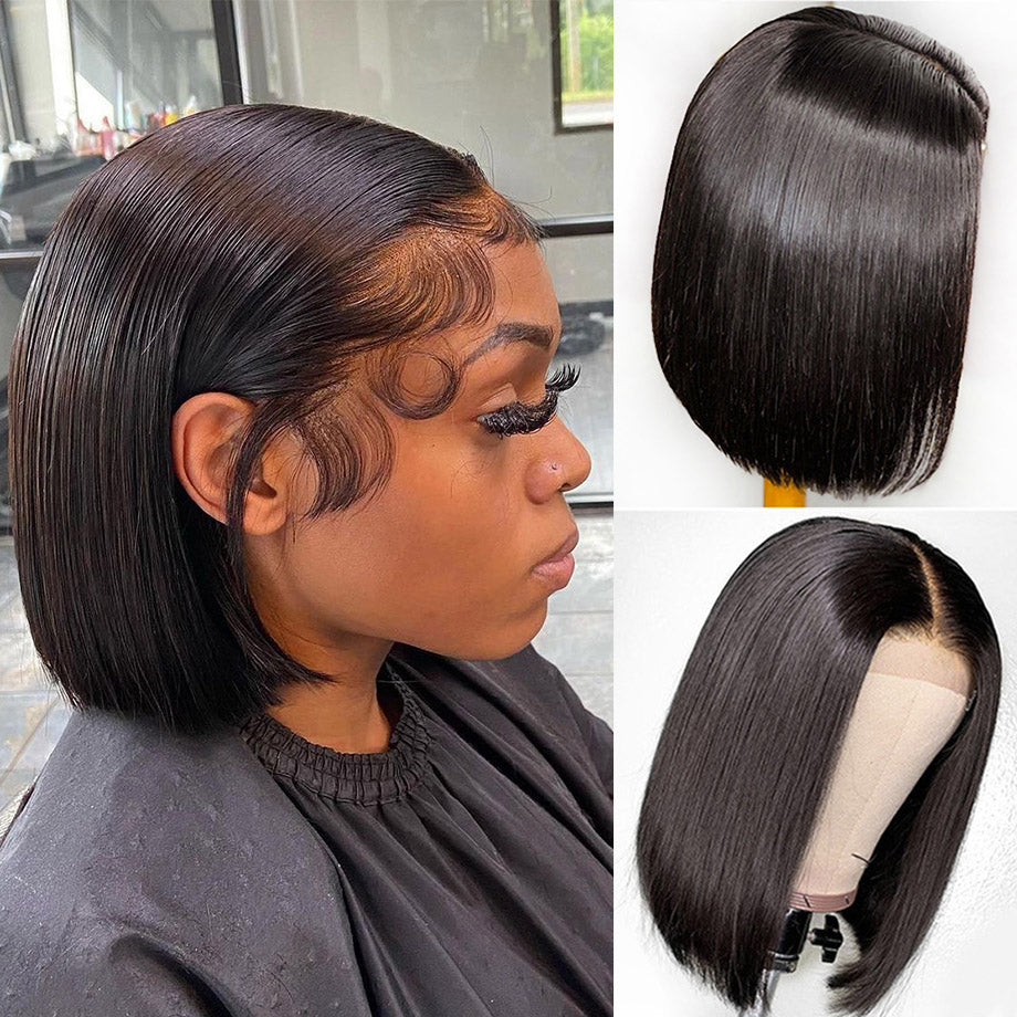 Hot Star 180% Density BOB 13x6 Lace Front Wig 6x4 Lace Glueless Ready To Go Human Hair Wigs Straight Hair