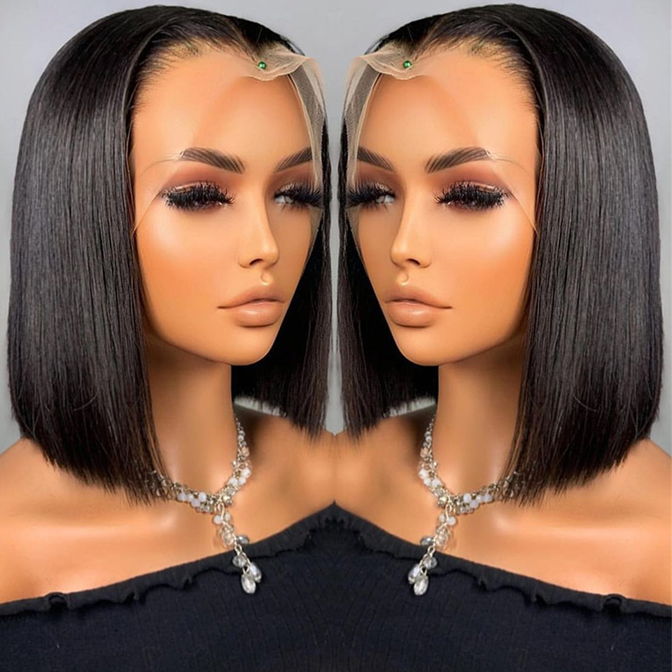 Hot Star 180% Density BOB 13x6 Lace Front Wig 6x4 Lace Glueless Ready To Go Human Hair Wigs Straight Hair