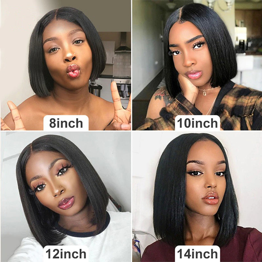 Hot Star 180% Density BOB 13x6 Lace Front Wig 6x4 Lace Glueless Ready To Go Human Hair Wigs Straight Hair