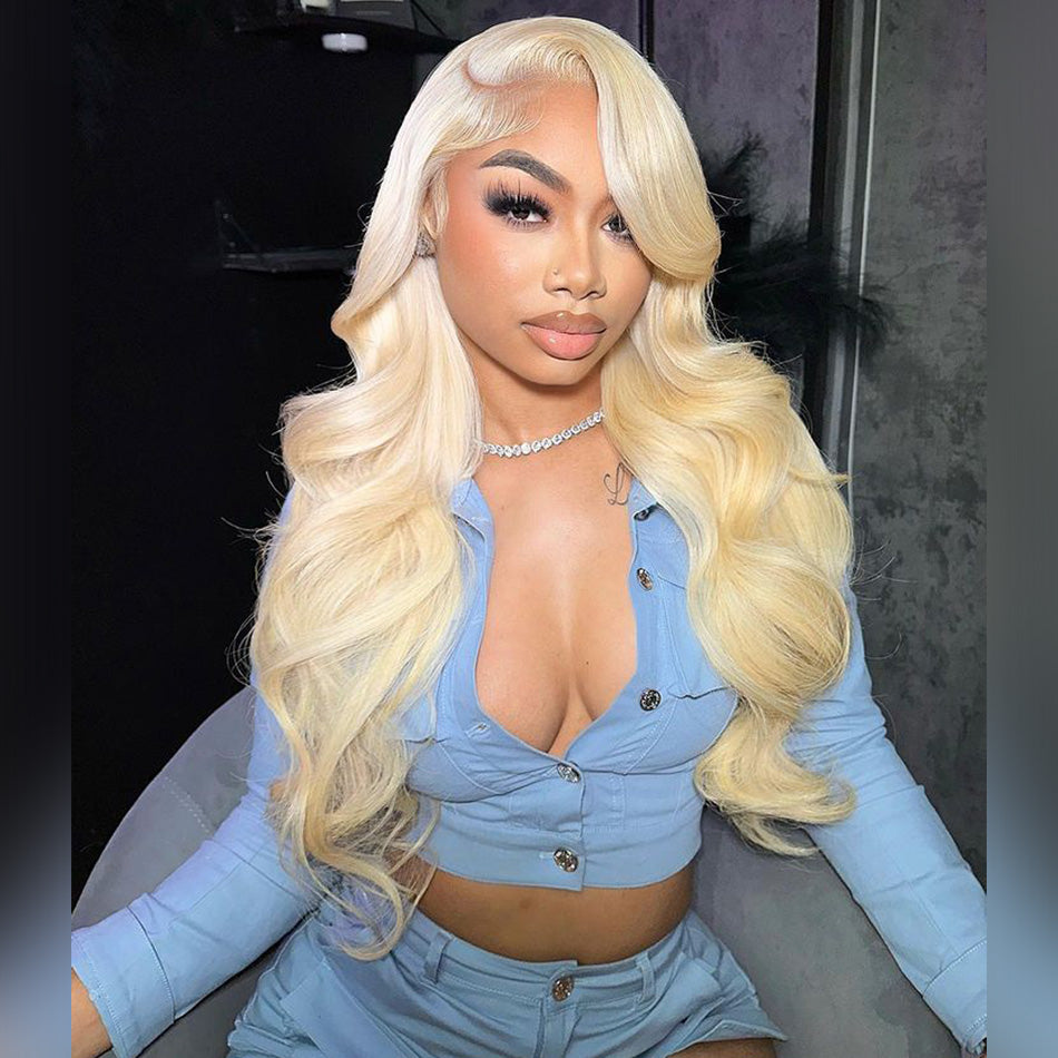 BOGO DEAL ! Hot Star Blonde 613 Colored HD Transparent 13x4 13x6 Lace Front Wig Brazilian Body Wave