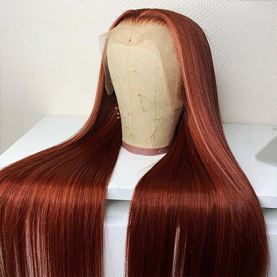 Hot Star Reddish Brown Colored 5x5 13x6 Lace Front Wig 4x6 Glueless Ready To Wear Human Hair Wigs