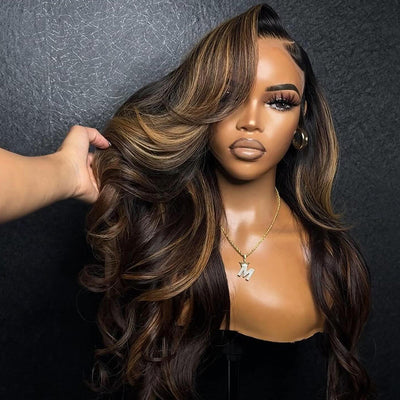 Hot Star Ombre Highlight Color #1B/30 HD Transparent 5x5 13x6 Lace Front Wig 6x4 Glueless Ready To Go Human Hair Wigs