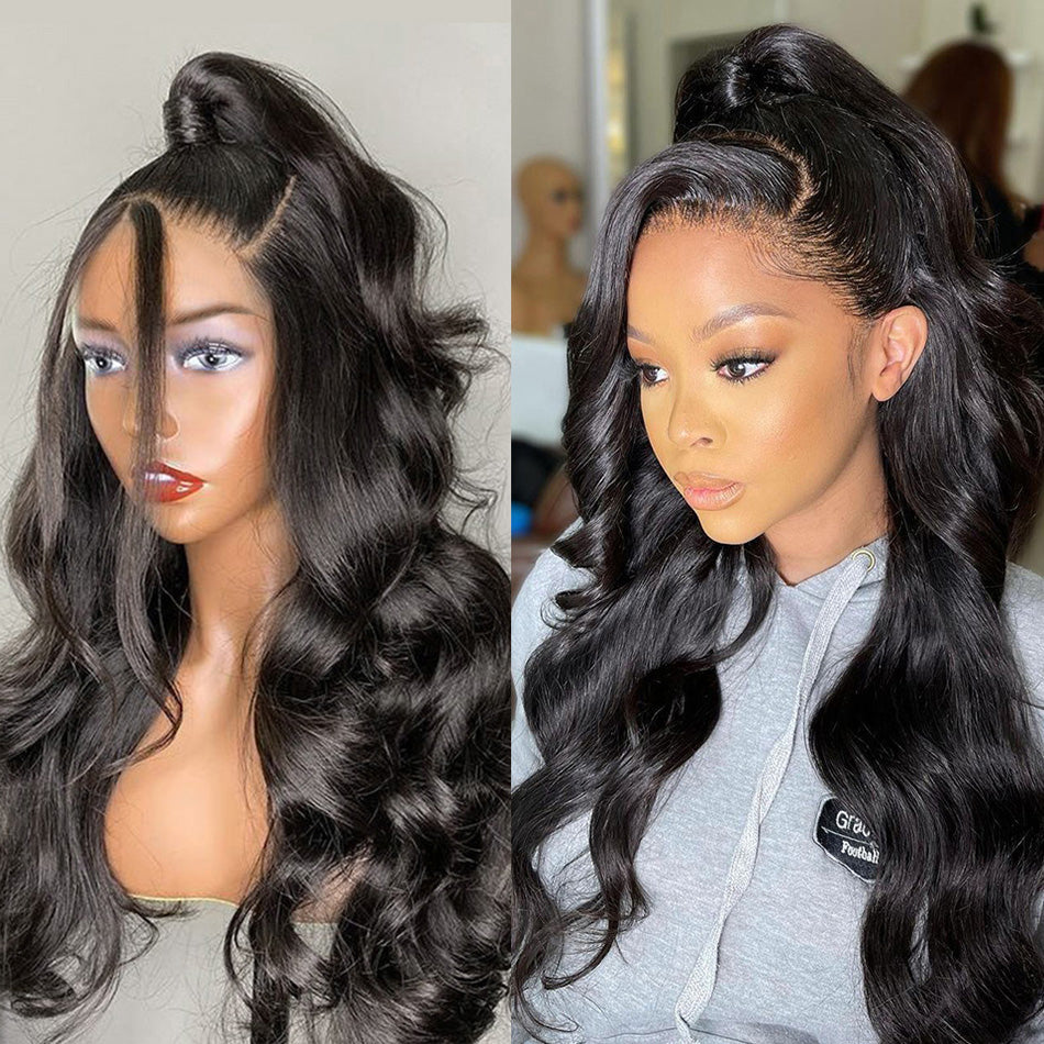 Hot Star 180% Density 5x5 13x4 Invisiable HD Full Lace Frontal Closure Body Wave Human Hair Wigs