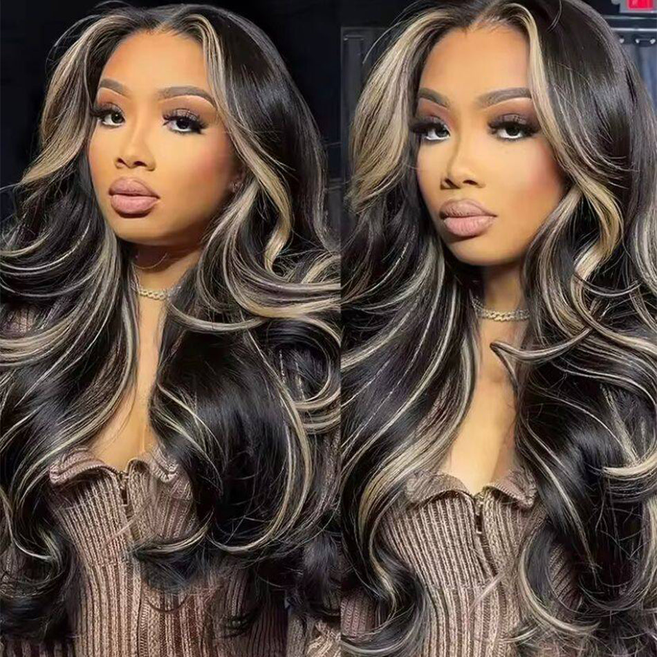 Hot Star Highlight 1B/27# Trendy Colored 6x5 Glueless 13x6 Lace Wig Ready To Wear Human Hair Wigs