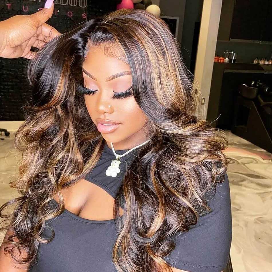 Hot Star 1B/30# Highlight Blonde Colored 5x5 13x6 Lace Front Closure Wig 4x6 Glueless Ready To Go Human Hair Wigs Body Wave
