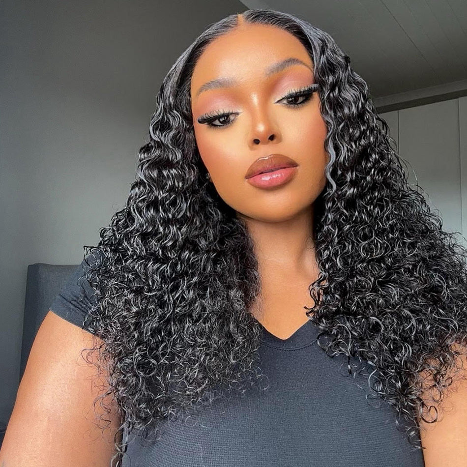 Hot Star Pre Bleached 6x4 9x6 Glueless Lace Closure Wig Malaysian Jerry Curly Ready To Go Human Hair Wigs