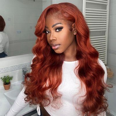 Hot Star Auburn Colored HD Transparent 5x5 13x6 Lace Front Wigs 4x6 Glueless Ready To Wear Human Hair Wigs