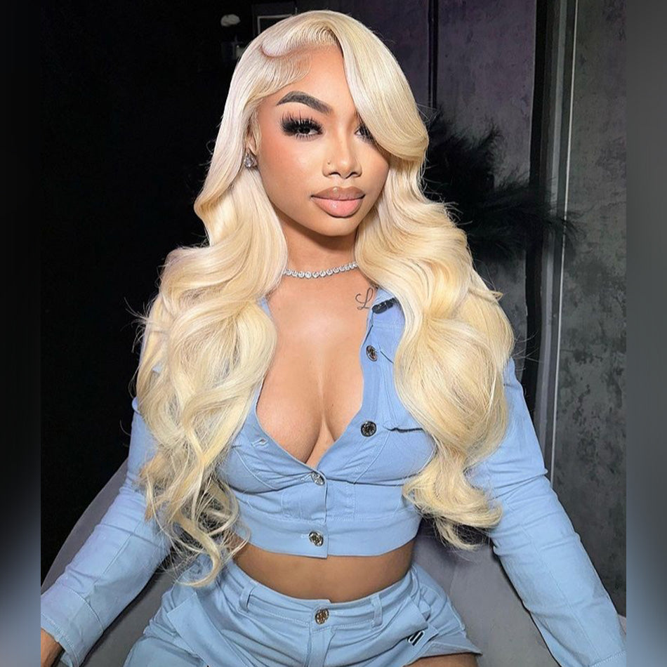 BOGO DEAL ! Hot Star Blonde 613 Colored HD Transparent 13x4 13x6 Lace Front Wig Brazilian Body Wave