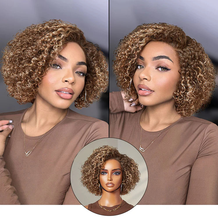 Classical Short Curly 6x5 Glueless Wigs Human Hair Ready To Wear Pre-Cut Lace