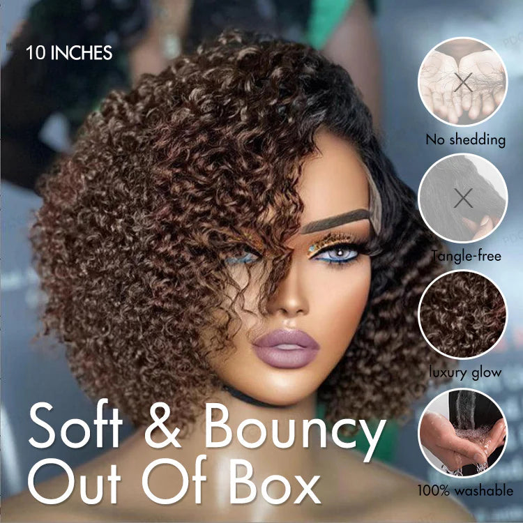 Classical Short Curly 6x5 Glueless Wigs Human Hair Ready To Wear Pre-Cut Lace
