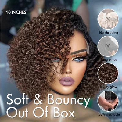 Classical Short Curly 6x5 Glueless Wigs Human Hair Ready To Wear Pre-Cut Lace
