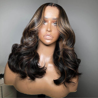 Hot Star Highlight Brown Weft Made 210% Density 6x5 Glueless Ready To Go Wig 13x6 Lace Front Human Hair Wig