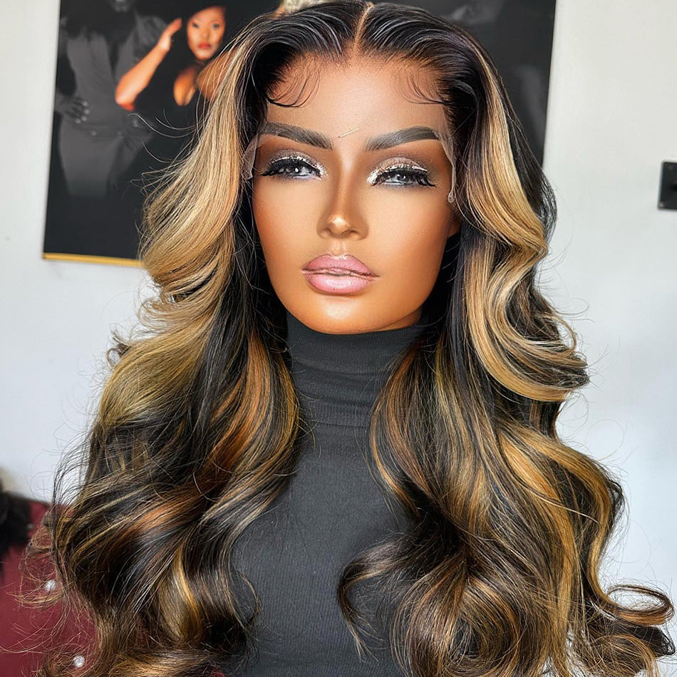 Hot Star 180% Density Highlight Brown Colored 5x5 13x6 Lace Front Closure Wig 4x6 Glueless Ready To Wear Human Hair Wigs Brazilian Body Wave