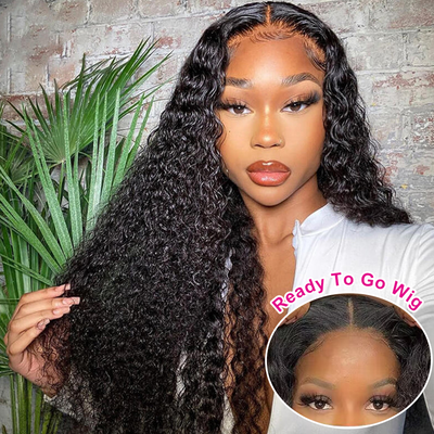 Hot Star Pre Bleached 4x6 Glueless Lace Closure Wig Malaysian Jerry Curly Ready To Go Human Hair Wigs