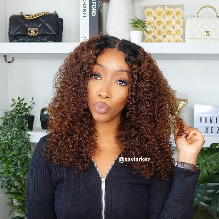SUPER DEAL ! Hot Star Summer Style 6x5 HD Lace Glueless Kinky Curly Human Hair Wig 20 Inches