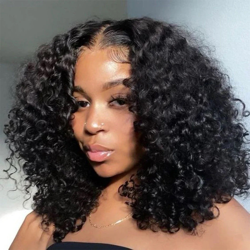 Hot Star 4x6 Glueless Lace Closure Curly Put On And Go Human Hair Wigs
