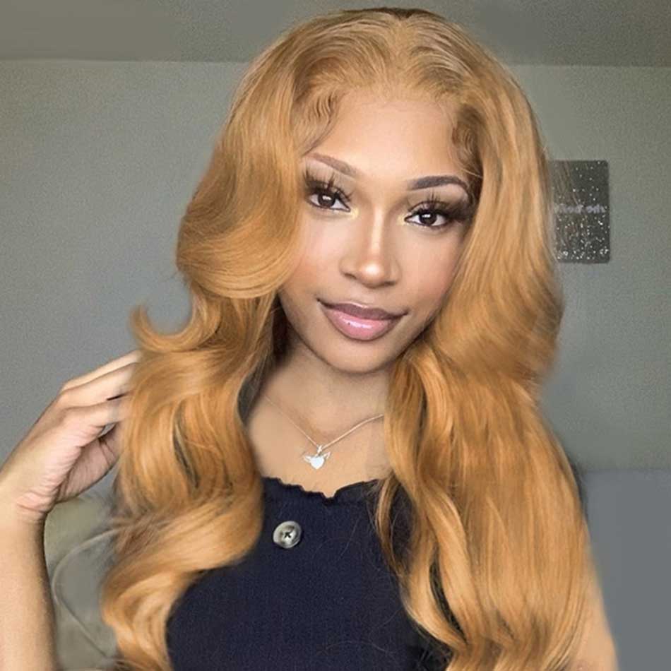 Hot Star Honey Blonde Colored 5x5 13x6 Lace Front Closure Wig 4x6 Glueless Ready To Go Human Hair Wigs Body Wave
