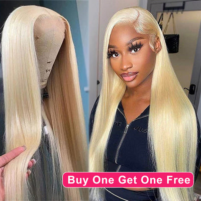 BOGO DEAL ! Hot Star 613# Blonde Colored HD Transparent 13x4 13x6 Lace Front Wig Brazilian Straight Hair