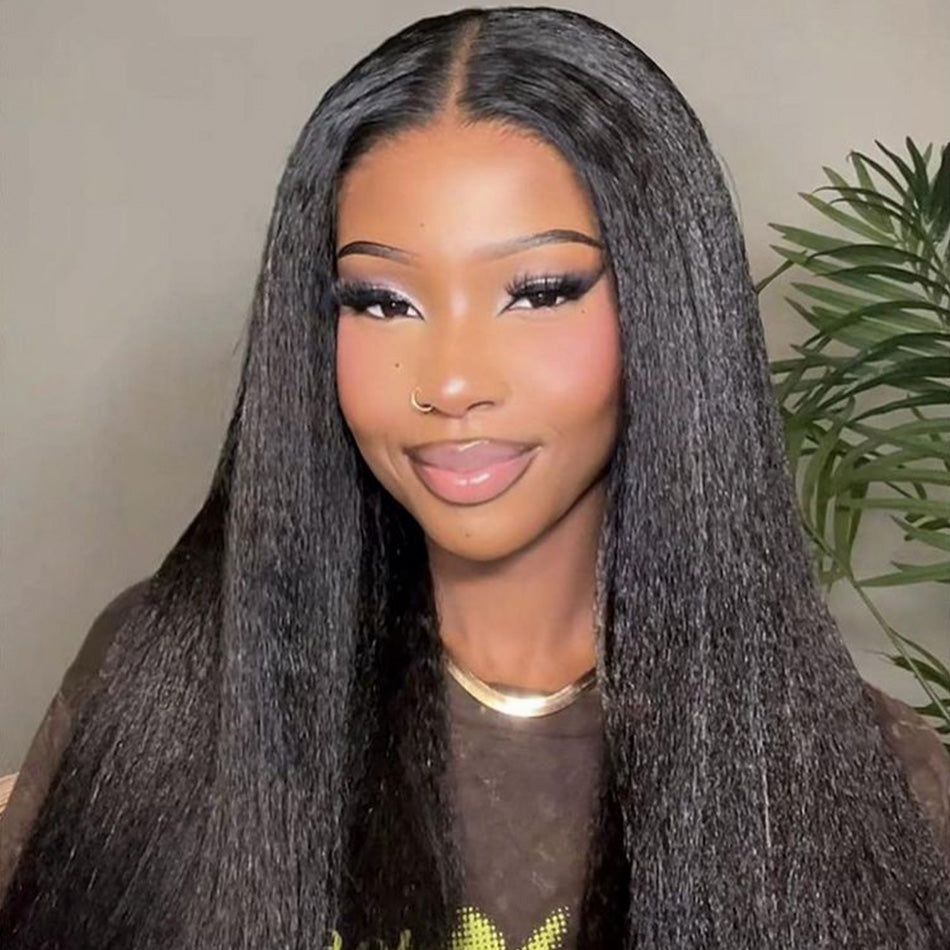 Hot Star 180% Density Melt Skin 5x5 13x6 Lace Front Closure Human Hair Wigs Yaki Kinky Straight