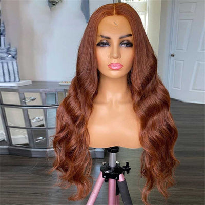 Hot Star Little Reddish Brown Colored 5x5 13x6 Lace Front Closure Wig 4x6 Glueless Ready To GoHuman Hair Wigs Body Wave