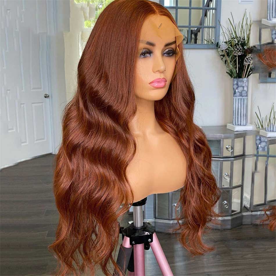 Hot Star Little Reddish Brown Colored 5x5 13x6 Lace Front Closure Wig 4x6 Glueless Ready To GoHuman Hair Wigs Body Wave