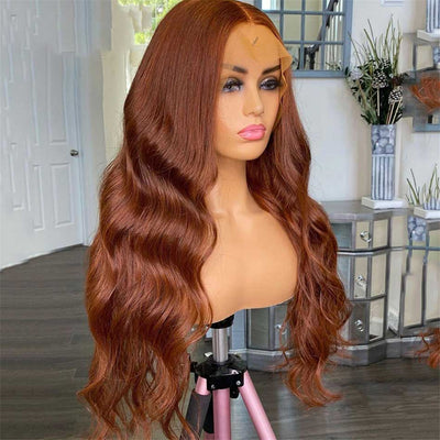 Hot Star Little Reddish Brown Colored 5x5 13x6 Lace Front Closure Wig 4x6 Glueless Ready To GoHuman Hair Wigs Body Wave