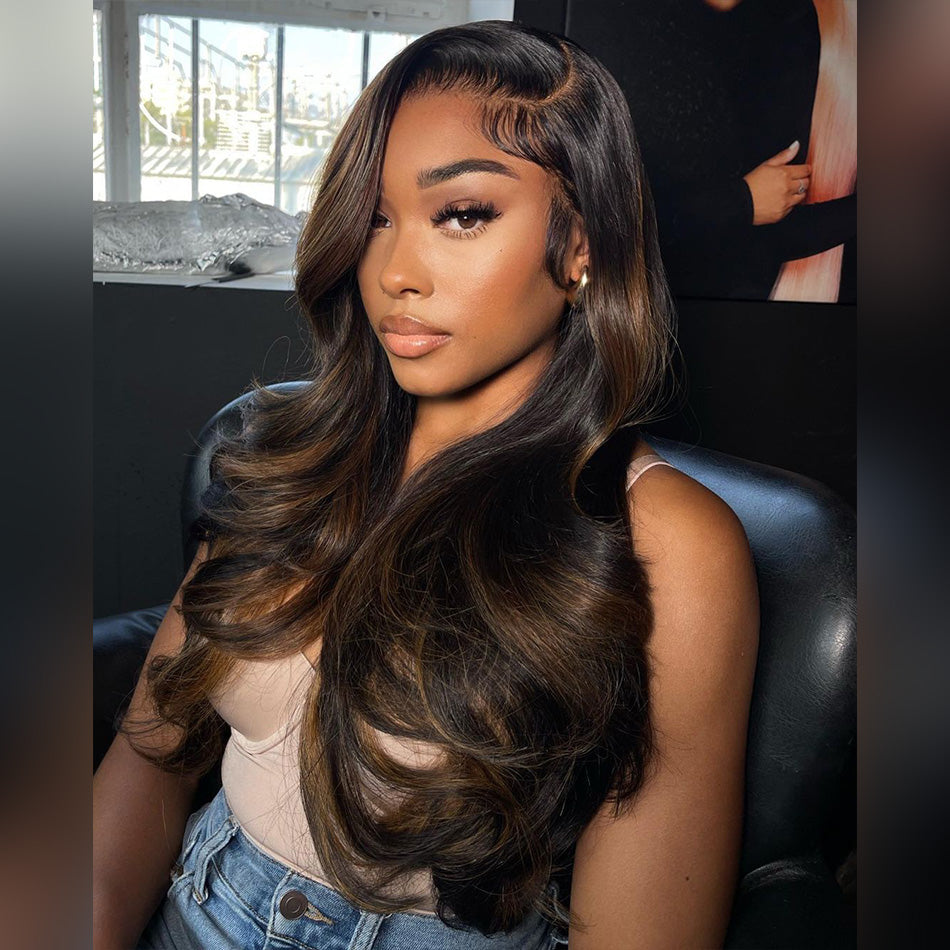 Hot Star Highlight 1B/30# Colored 5x5 13x6 Lace Closure Front Wig 6x4 Glueless Ready To Go Human Hair Wig