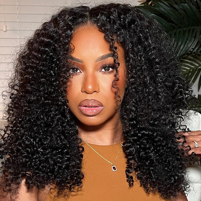 Hot Star Pre Plucked 4x6 Glueless Lace Closure Wig Kinky Curly Ready To Wear Human Hair Wigs