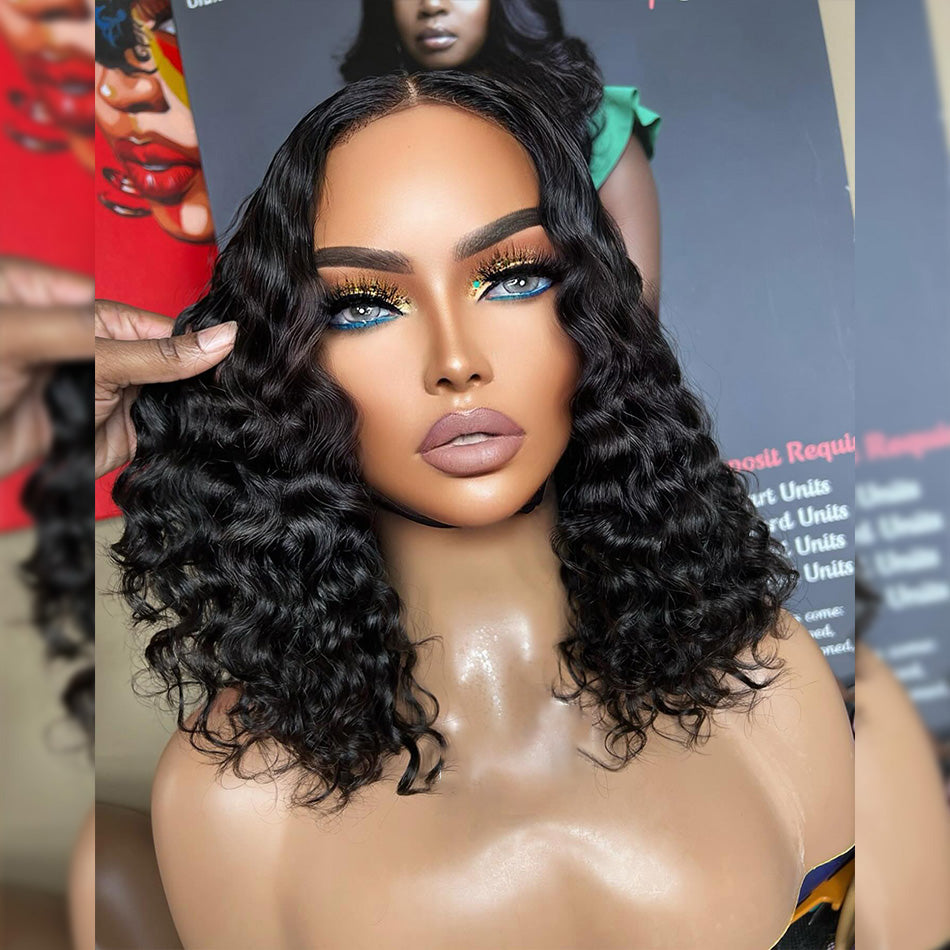 Hot Star Hairstyle Works 180% Density BOB HD Transparent 13x6 Lace Front Wig 6x4 Glueless Ready Go Human Hair Wig Deep Wave