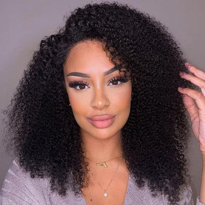 Hot Star Pre Bleached 4x6 Ready To Go Glueless Afro Kinky Curly Human Hair Wigs 13x6 Lace Front Wig