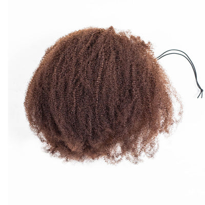 Hot Star Coily Kinky Curly Brown Colored 3 In 1 Half Wig ( Can be weared in half wig / headband wig / ponytail )