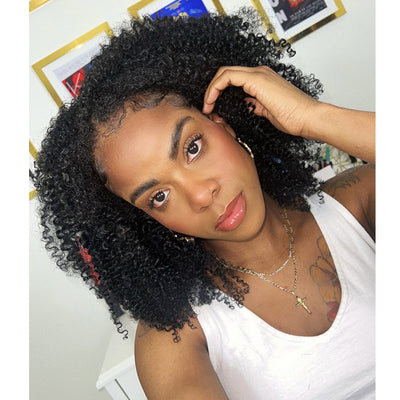 Coily / Kinky Curly 3 In 1 Half Wig ( Can be weared in half wig / headband wig / ponytail )