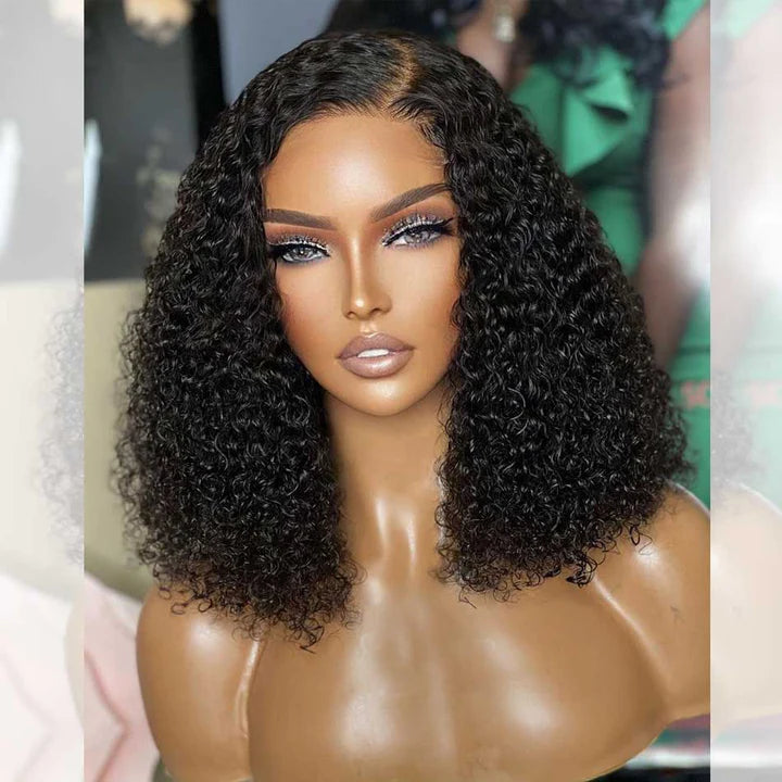 Hot Star 180% Density Bob Wigs 4x6 Wear And Go Glueless Lace Wig Short Jerry Curly 13x6 Lace Front Human Hair Wigs