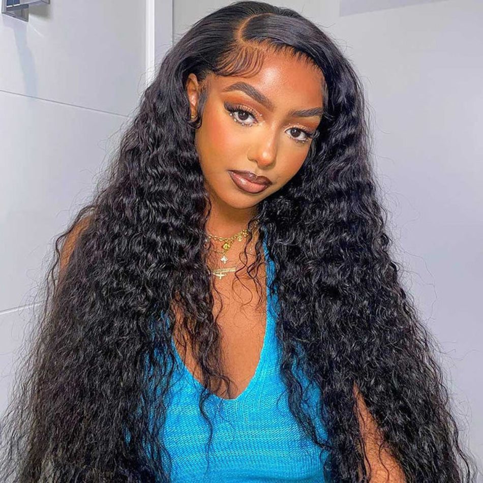 Hot Star 5x5 13x4 Invisiable HD Full Lace Frontal Closure Wig Deep Wave Human Hair Wigs