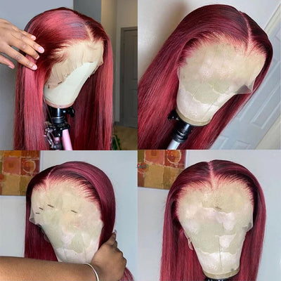 Bogo Deal ! Hot Star Burgundy 99j Colored HD Transaprent 13x6 Lace Front Wig 6x4 Lace Glueless Ready Go Human Hair Wigs