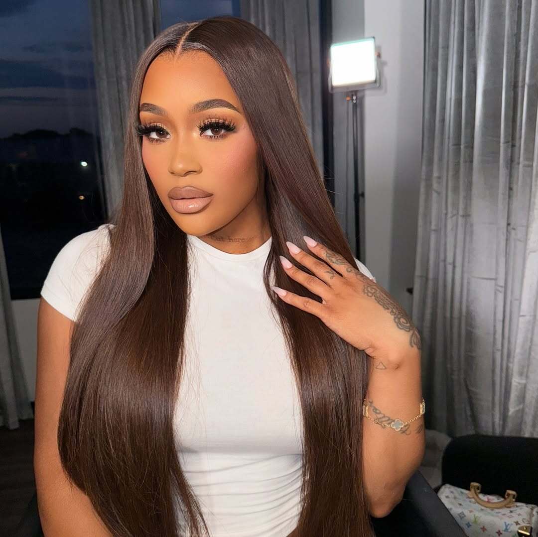 Hot Star 210% Density Undetectable HD Lace Chocolate Brown Colored Human Hair Wigs Straight