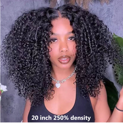 Hot Star Coily Curly Glueless Lace Human Hair Wigs Ready To Wear