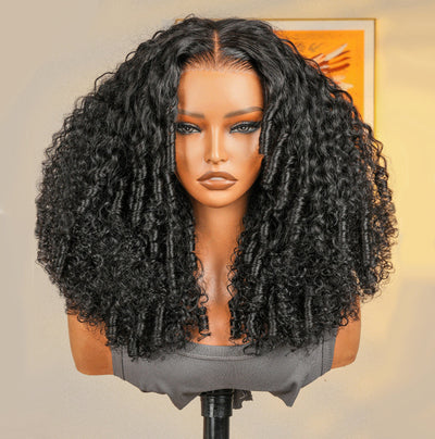Hot Star Coily Curly Glueless Lace Human Hair Wigs Ready To Wear