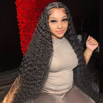 [2 Wigs 13x6 Lace]Natural Black Curly +Natural Black Body Wave 13x6 Lace Front Human Hair Wig