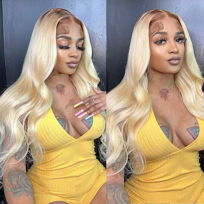 Hot Star 210% Density Ombre Blonde Color #4/613 HD Transparent 13x4 13x6 Lace Front Human Hair Wig