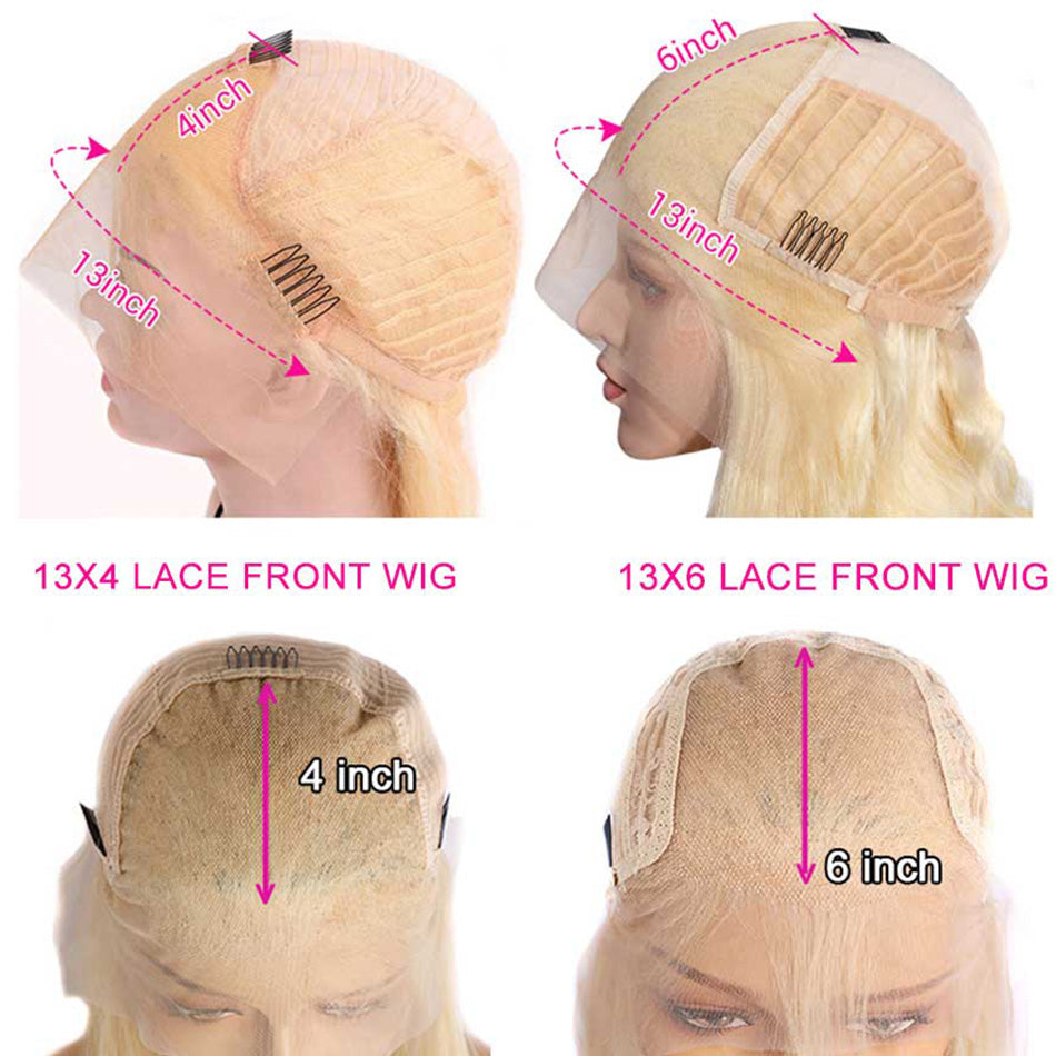 Hot Star 210% Density Ombre Platinum Blonde With Rose Pink HD Transparent 13x4 13x6 Lace Front Human Hair Wig Body Wave