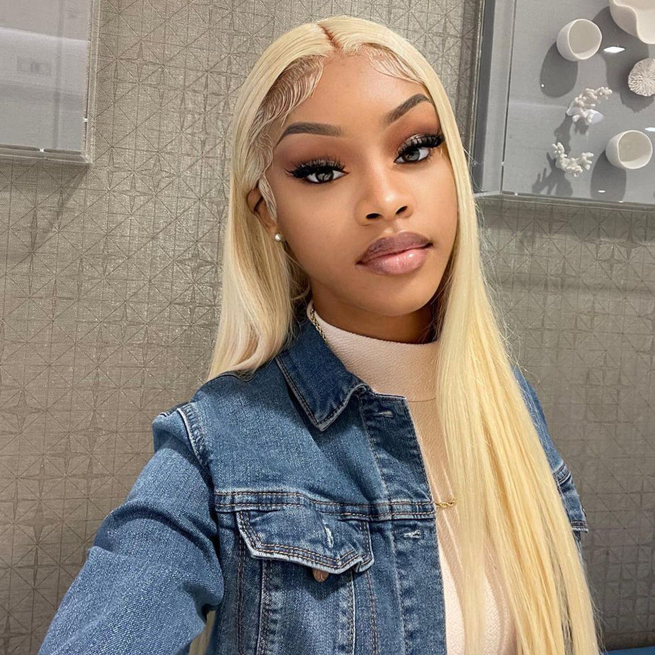 Bogo Deal ! Hot Star 613# Blonde Colored HD Transparent 13x4 13x6 Lace Front Wig Brazilian Straight Hair