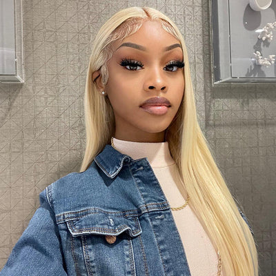 SUPER DEAL ! Hot Star 613 Blonde HD Transparent 13x4 13x6 Lace Front Straight Human Hair Wigs 180% Density