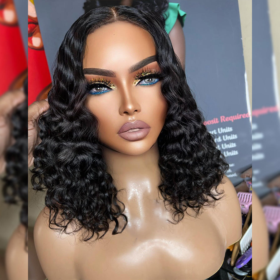 Hot Star Hairstyle Works 180% Density BOB HD Transparent 13x6 Lace Front Wig 6x4 Glueless Ready Go Human Hair Wig Deep Wave