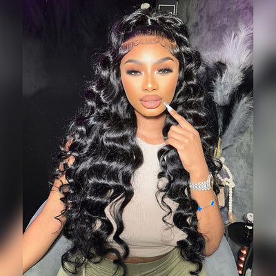Hot Star HD Transparent 5x5 13x6 Lace Front Closure Wig Loose Deep Human Hair Wigs