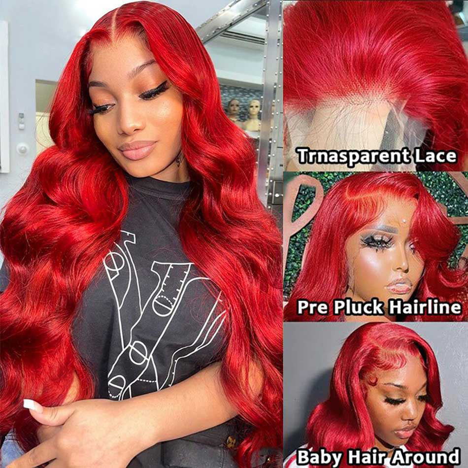 BOGO DEAL ! Hot Star Red Colored 13x6 Lace Front Human Hair Wigs