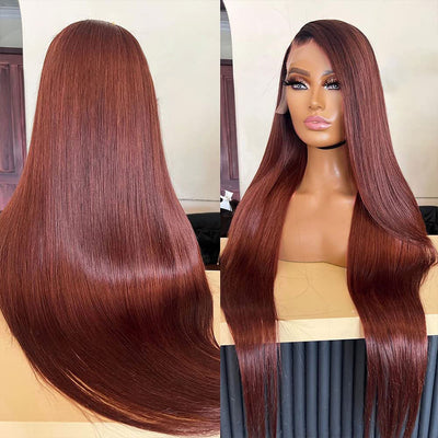 BOGO DEAL ! Hot Star Reddish Brown Color 13x4 Lace Front Human Hair Wig